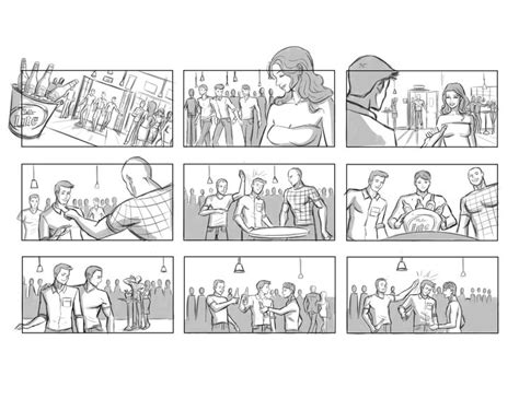 An Animation Storyboard With People Talking To Each Other