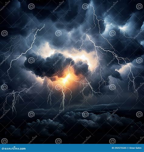 Electrifying Thunderstorm With Dancing Lightning Bolts And Billowing