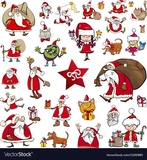 Christmas Characters Cartoons Royalty Free Vector Image