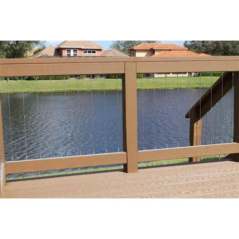 Posts, rails, and intermediate pickets are made from reinforced aluminum or wood which can stand up to the cables tension. Vertical Stainless Steel Cable Railing Kit for 42 in. High ...