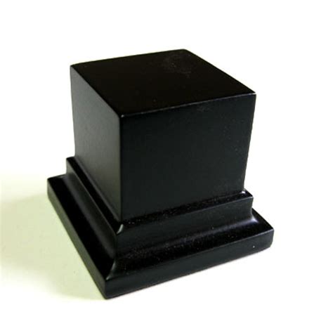Wooden Base Stand Square 4x4 Black Woodenbases For Modeling Wood