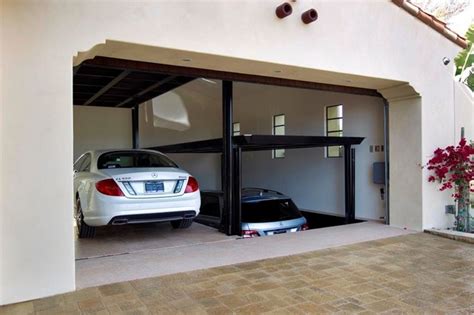Custom Car Lift In California Garage Mediterranean Garage Los