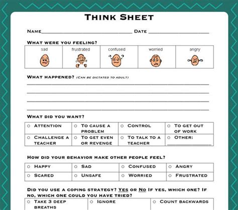 Special Education Behavior Sheet Recipes Pinterest Behavior