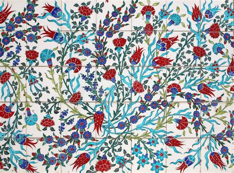 Turkish Artistic Wall Tile Floral Pattern Stock Illustration