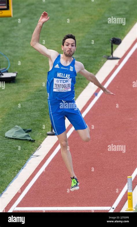 Miltiadis Tentoglou Of Greece Competing In The Mens Long Jump Final At