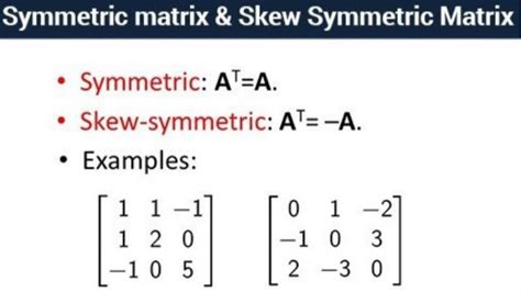 Symmetric And Skew Symmetric Matrices Lecture 6 Youtube