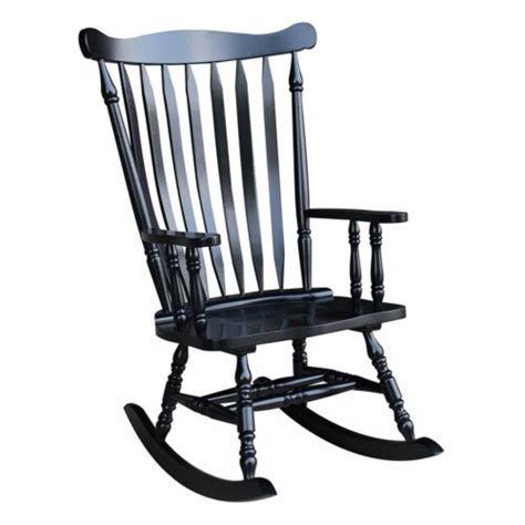 Solid Wood Rocking Chair In Antique Black International Concepts 1