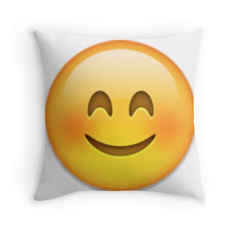 Blushing Emoji Throw Pillows By Janetgonzalez Redbubble