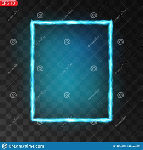 Glowing Frames On Transparent Background Square Glow Borders