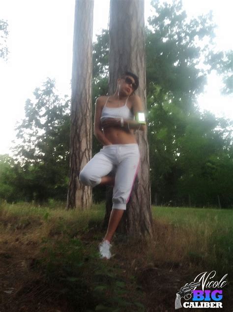 Ts Nicole Big Caliber In Candid Photos In The Woods
