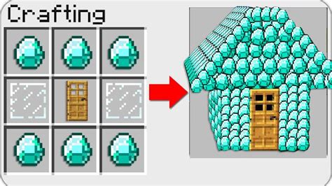 How To Craft A Diamond House In Minecraft Noob Vs Pro Secret Recipe