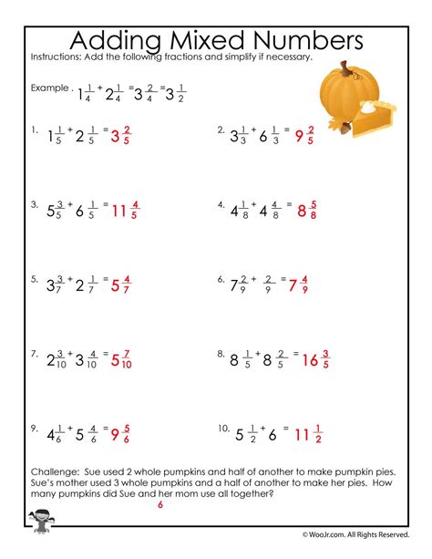 Mixed Numbers Worksheet And Answers