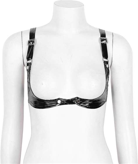 CHICTRY Completi Intimi Sexy Donna In Pelle Reggiseno Aperto Trasparente Micro Bikini Pezzi