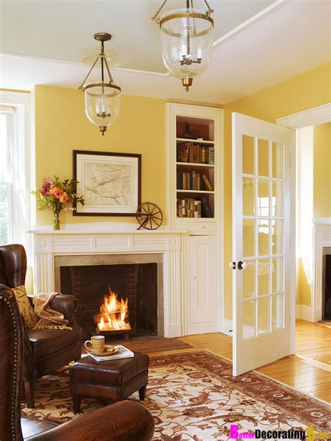 Wall Colors Living Rooms Idea French Doors Yellow Room