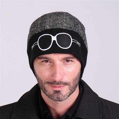 Beanies Knit Winter Hats For Men Beanie With Sunglasses Design Mens
