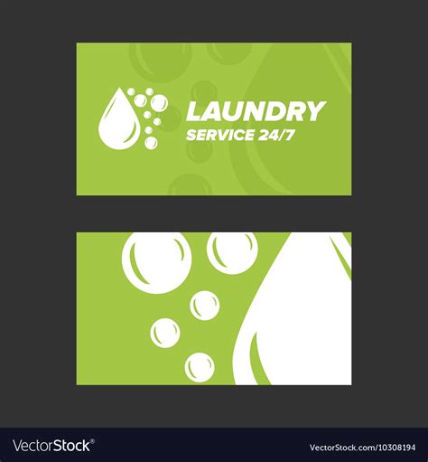 Green Laundry Service Business Card Royalty Free Vector