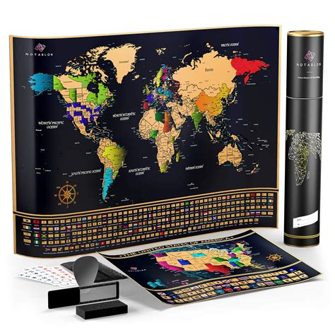 Scratch Off Map Of The World Large Deluxe Personalized Travel Map