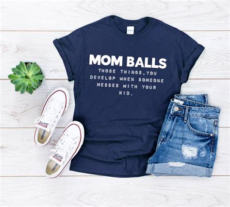 Mom Balls T Shirtmom Shirtt For Momfunny Shirtfunny Etsy