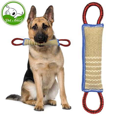 Buy Linen K9 Tug Toy With Two Handles For Adult Dogs