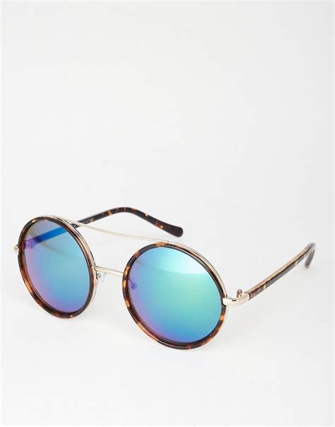 New Look Round Blue Tint Sunglasses At Tinted Sunglasses Sunglasses Women Aviators