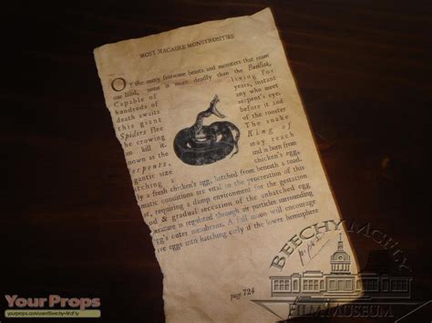 Harry Potter And The Chamber Of Secrets Basilisk Page Replica Movie Prop