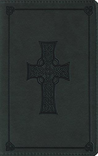 Esv Large Print Compact Bible Trutone Olive Celtic Cross Design By