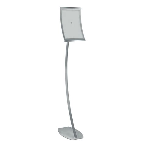Silver Curved Metal Frame Pedestal Floor Stand 85w X 11h Azar Displays