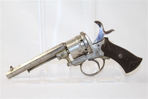 French European Double Action Pinfire Revolver 1870 Antique Firearms