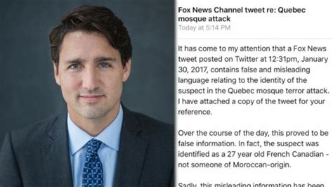 justin trudeau calls out fox news over incorrect tweet