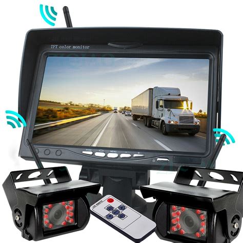 Wireless Vehicle Truck 2 Backup Cameras And 7 Monitor Parking Assistance