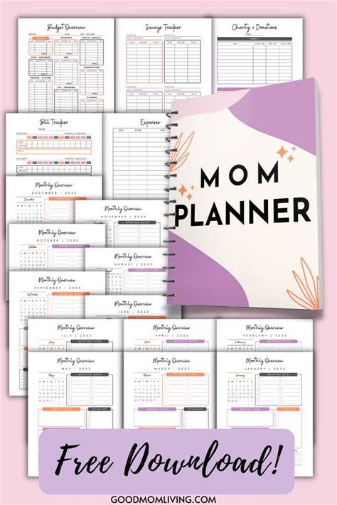 Mom Planner Pages Budget Planner Free Monthly Planner Template Kids