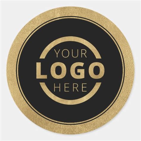 Custom Gold Promotional Business Logo Branded Classic Round Sticker