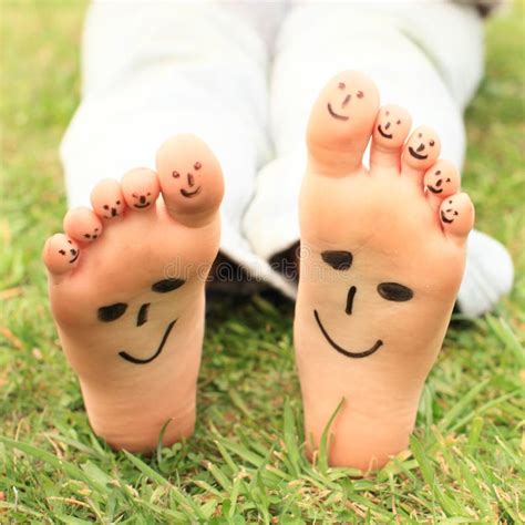 Smileys On Toes And Soles Stock Photo Image Of Smiling 34730348