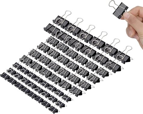 60 Pcs Binder Clips And Paper Clips Metal Paper Clamps