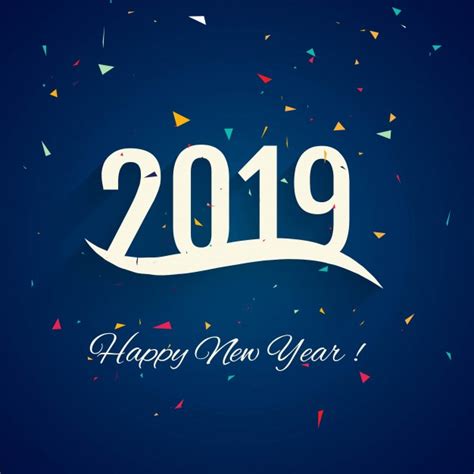 Free Vector Beautiful Happy New Year 2019 Text Background