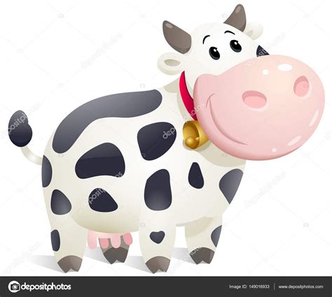 Chubby Cow Vector Clip Art Illustration With Simple Gradients Stock