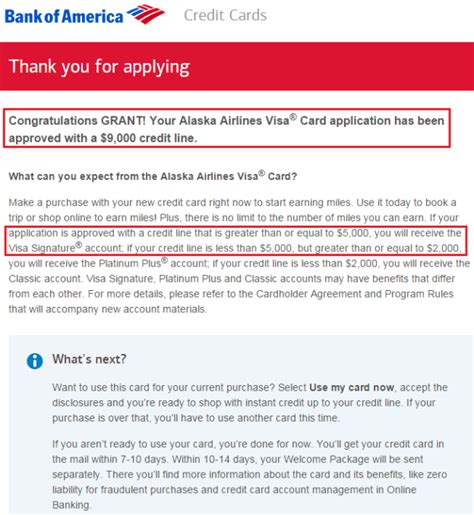 This credit card program is issued and administered by bank of america, n.a. Strange Approval for Bank of America Alaska Airlines Credit Card (Credit Lines Lowered/Moved)