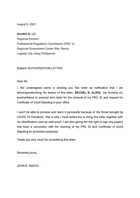 Authorization Letter FOR PRC ID John August 9 2021 SHARO B LO