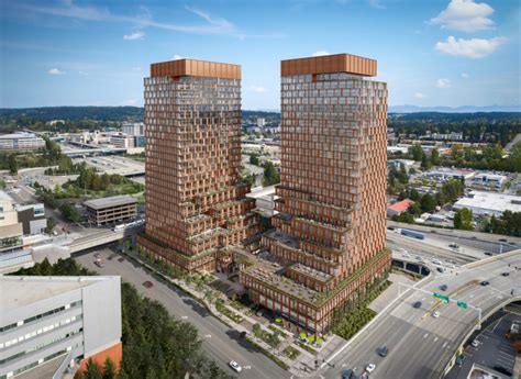 1 2m sq ft two tower office project in bellevue gets updated name rendering downtown bellevue