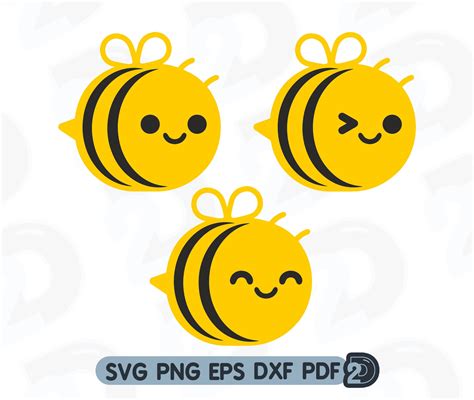 Bees Svg Cute Bee Design Cricut Cut Files Clipart Svg Etsy