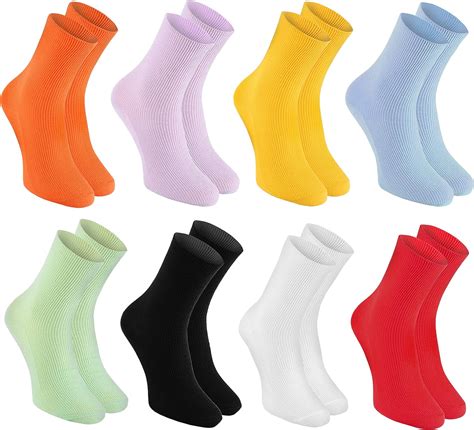 Rainbow Socks Women Men Cotton Diabetic Non Elastic Loose Socks 8 Pairs Uk Clothing