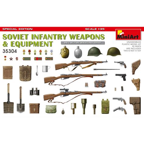 Miniart 35304 135 Scale Soviet Infantry Weapons And Equipment World