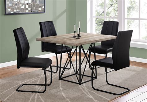 Dining Table 36x 48 Taupe Reclaimed Wood Look Black Paramountfurniture