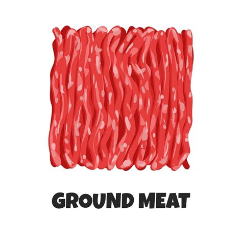 Ilustração Realística Do Vetor De Carne Moída Carne Crua Picada De Vaca Ou Porco Isolada No