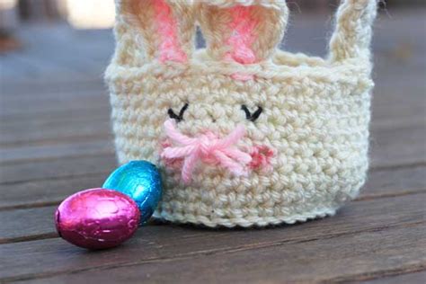 Free Crochet Pattern Easter Bunny Baskets Veggie Mama