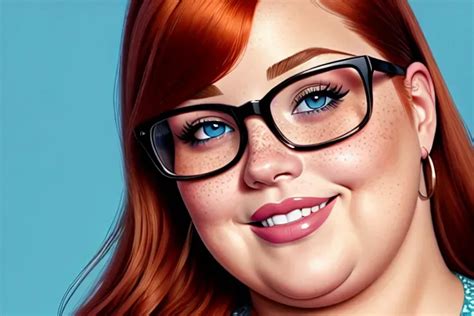 Dopamine Girl Digital Painting Of Close Up Face Obese Woman Double