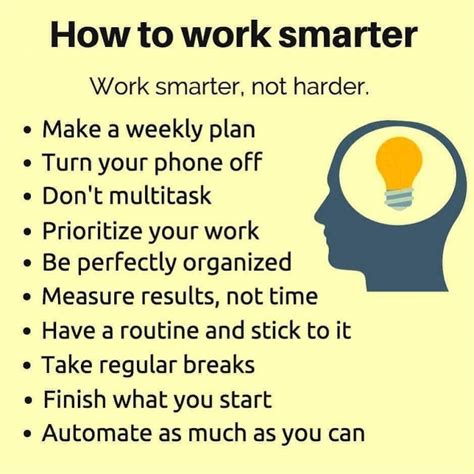 10 Brilliant Tips To Work Smarter Not Harder Daily Infographic