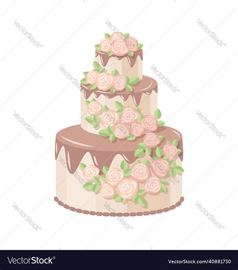 Wedding Cake Royalty Free Vector Image Vectorstock