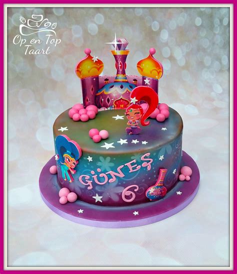 They make a wish before opening each layer and learn colors and numbers along the way! Shimmer & Shine Birthday Cake | 6th birthday cakes ...