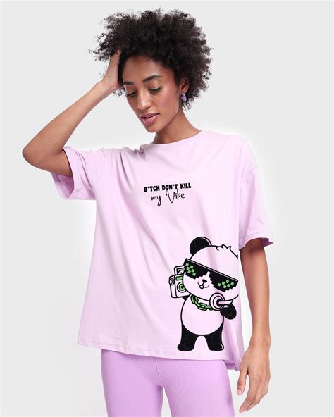 buy women s purple b tch don t kill my vibe graphic printed oversized t shirt for women purple